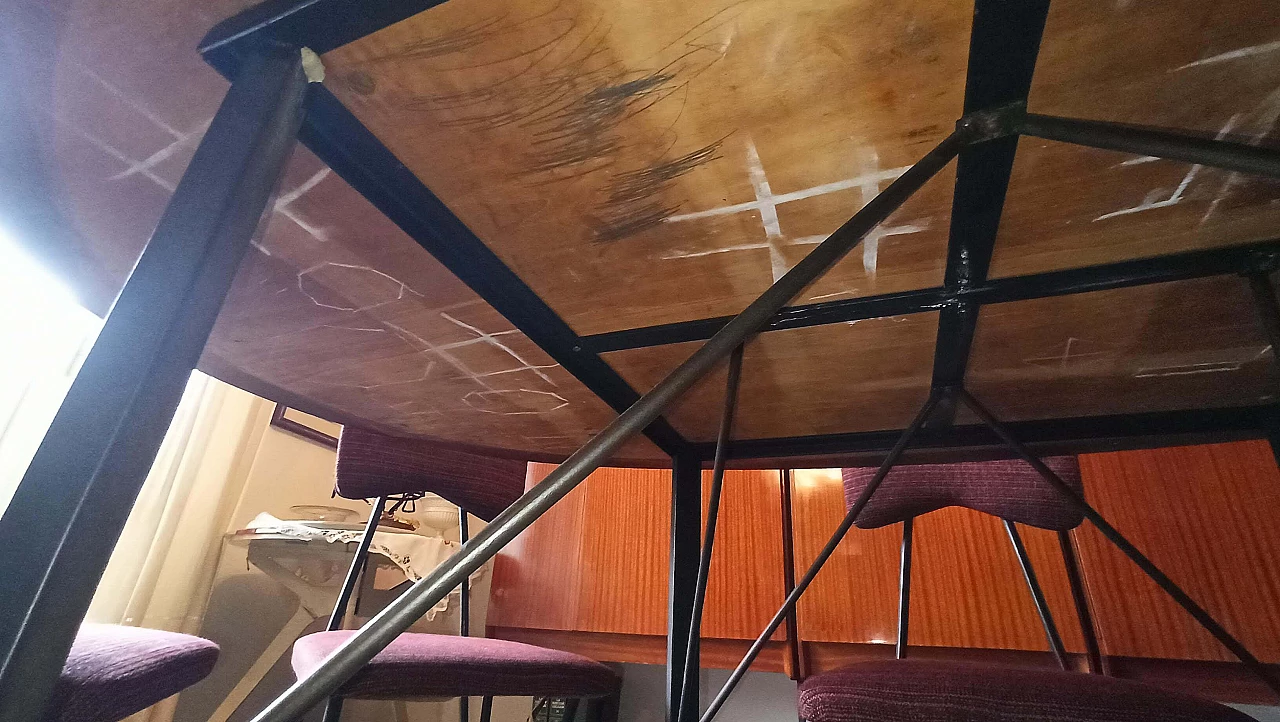 6 Sedie e tavolo ovale, anni '60 11