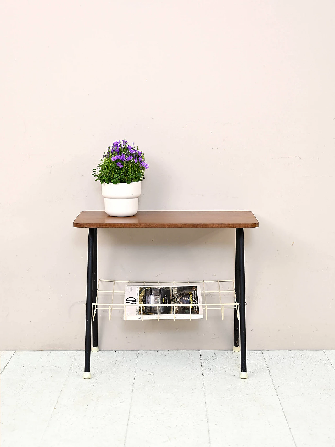 Scandinavian coffee table in wood and metal, 1960s 1