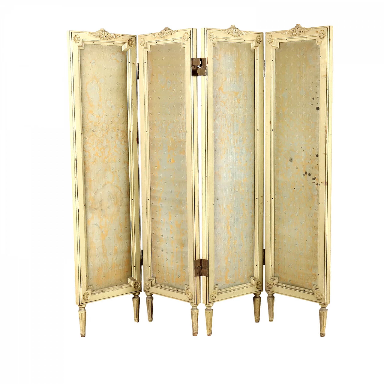 Neoclassical style lacquered wood and fabric screen 1