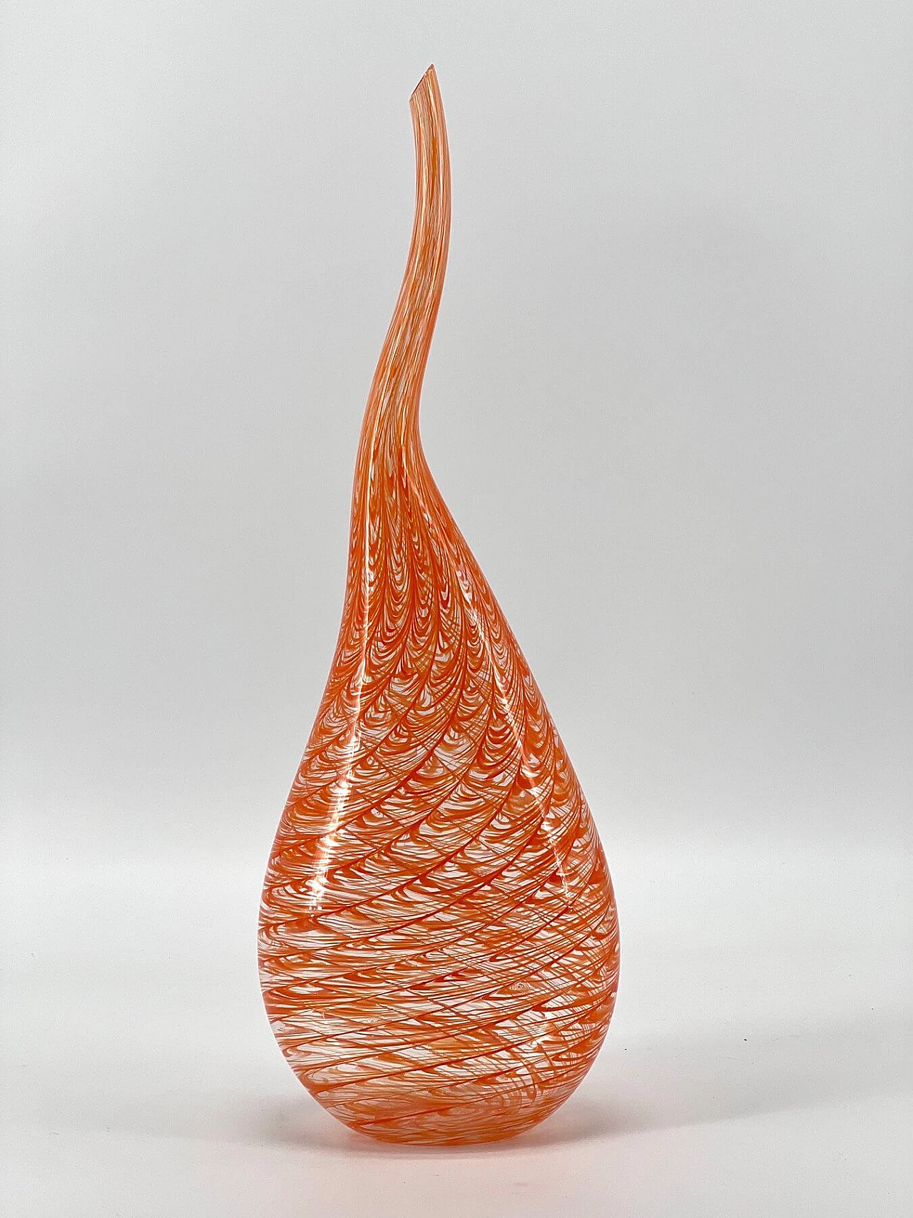 Vaso in vetro di Murano arancione di Valter Rossi 1