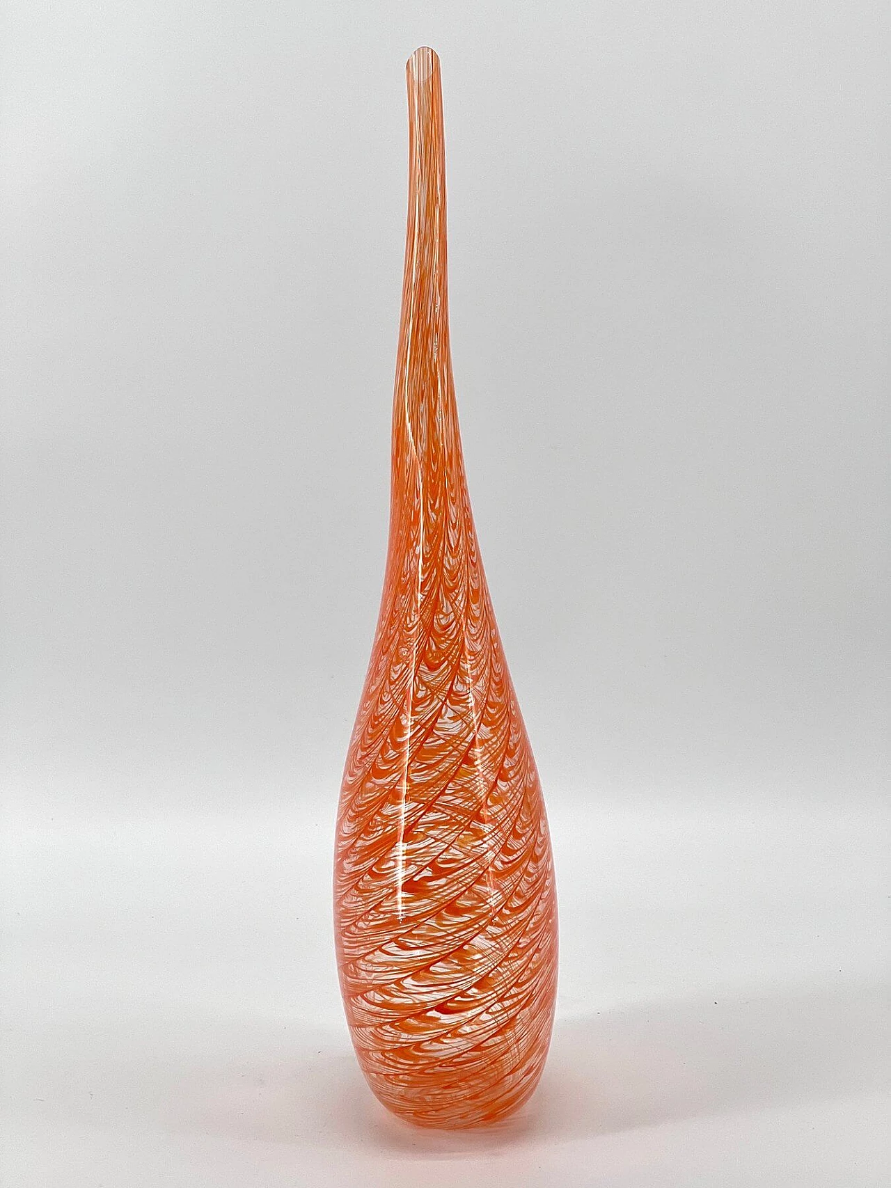 Vaso in vetro di Murano arancione di Valter Rossi 3