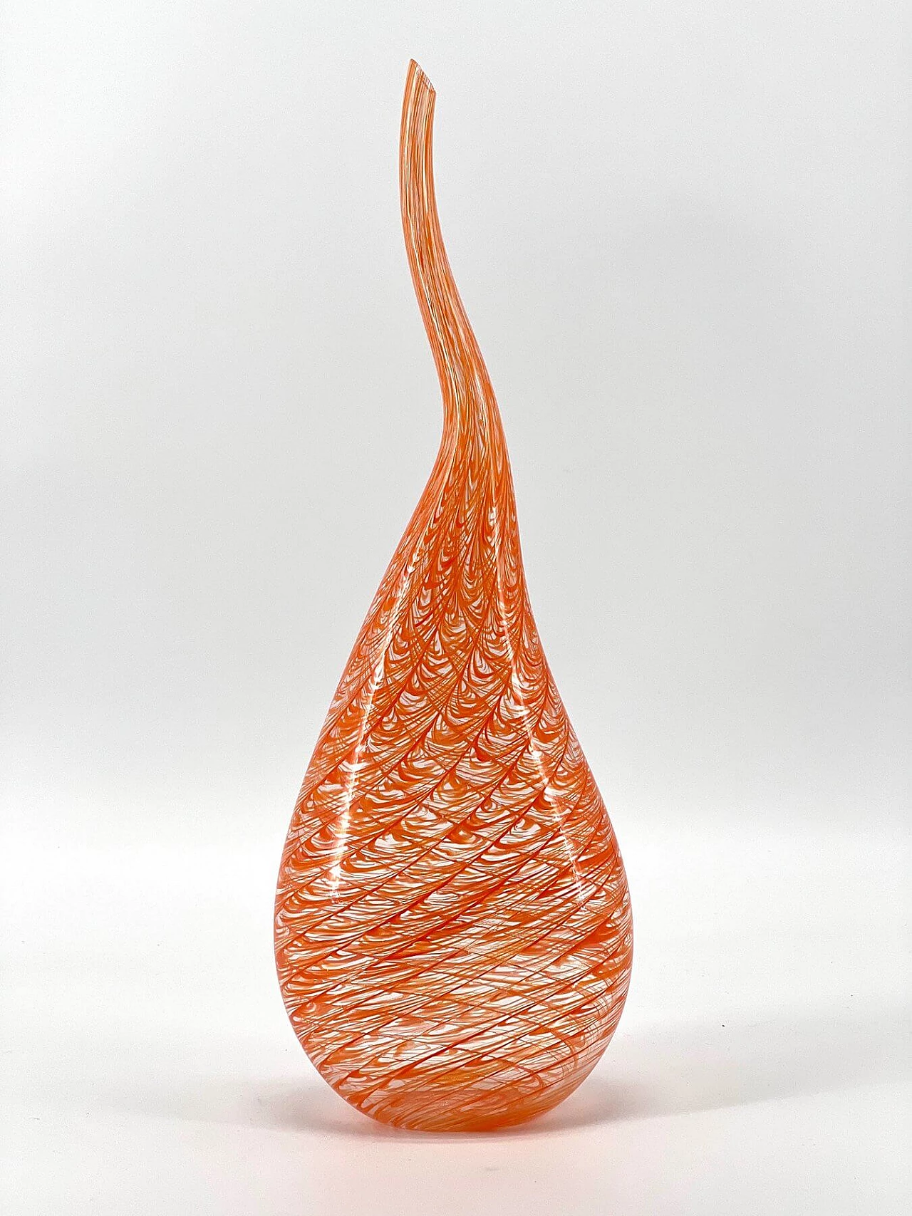 Vaso in vetro di Murano arancione di Valter Rossi 4