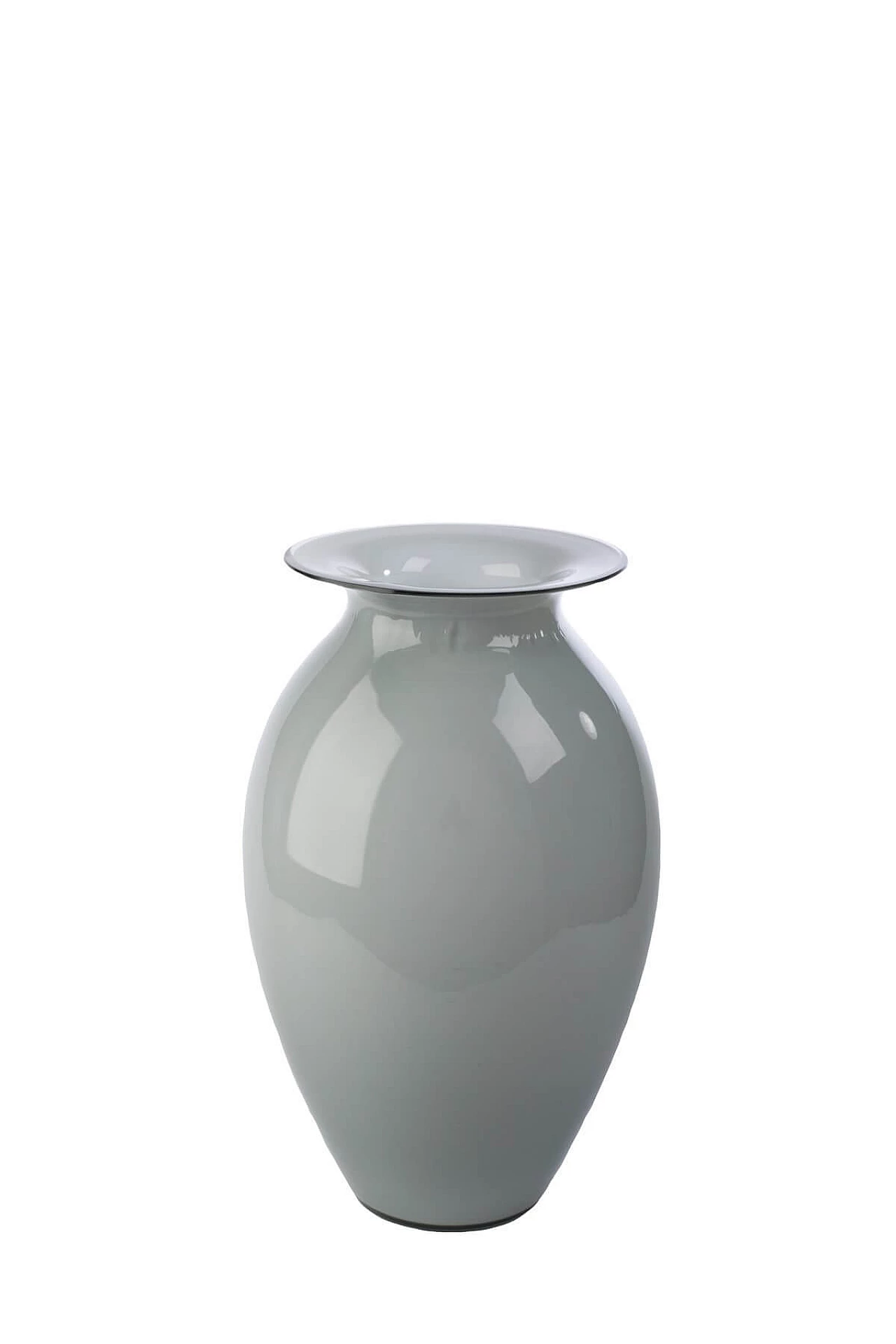 Vaso in vetro di Murano grigio, anni '90 1