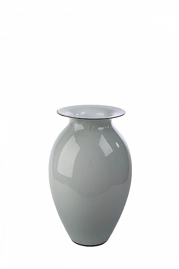 Vaso in vetro di Murano grigio, anni '90