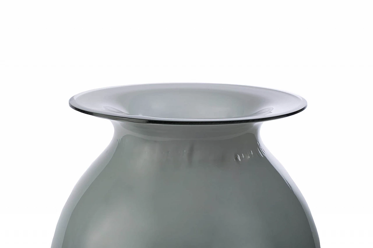 Vaso in vetro di Murano grigio, anni '90 2
