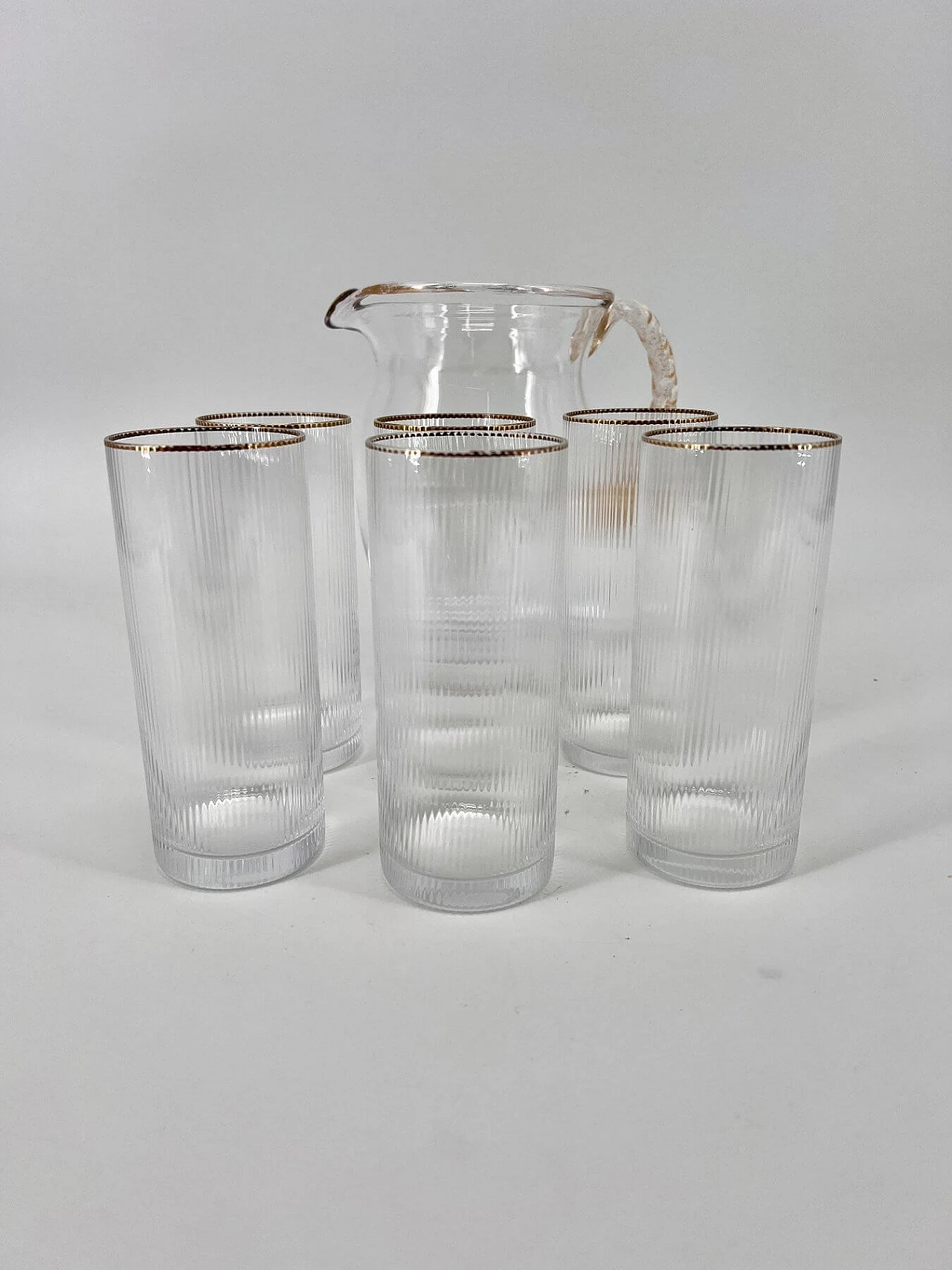 6 Bicchieri e caraffa in vetro di Murano di Nason e Moretti, anni '90 5