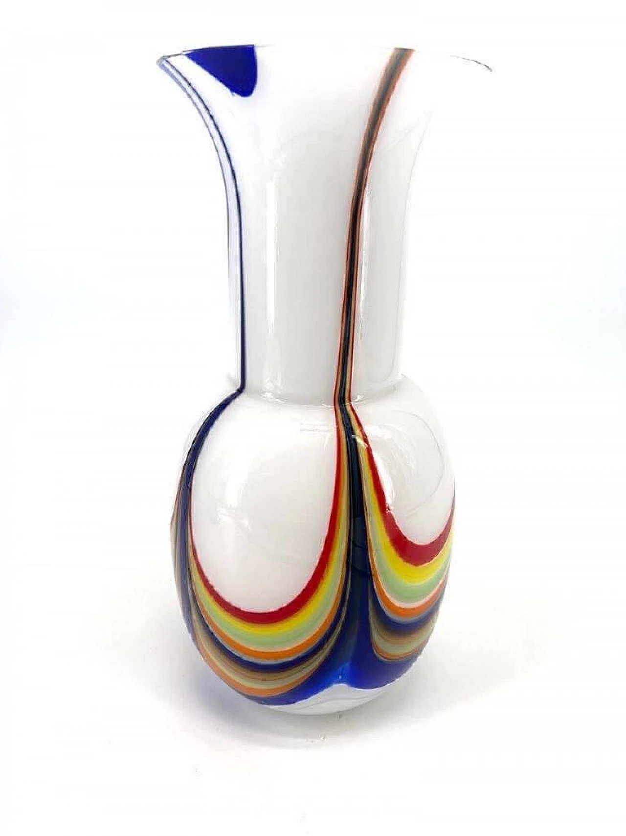 Vaso in vetro di Murano con canne colorate 1