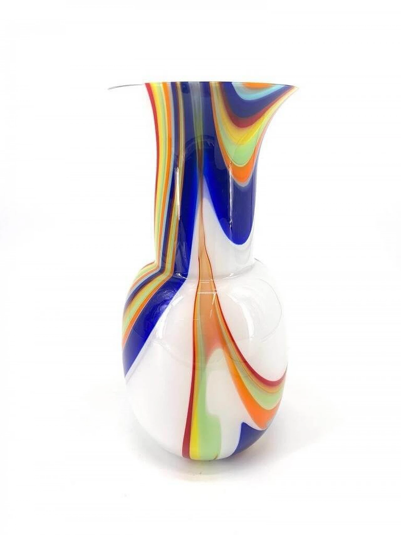 Vaso in vetro di Murano con canne colorate 2