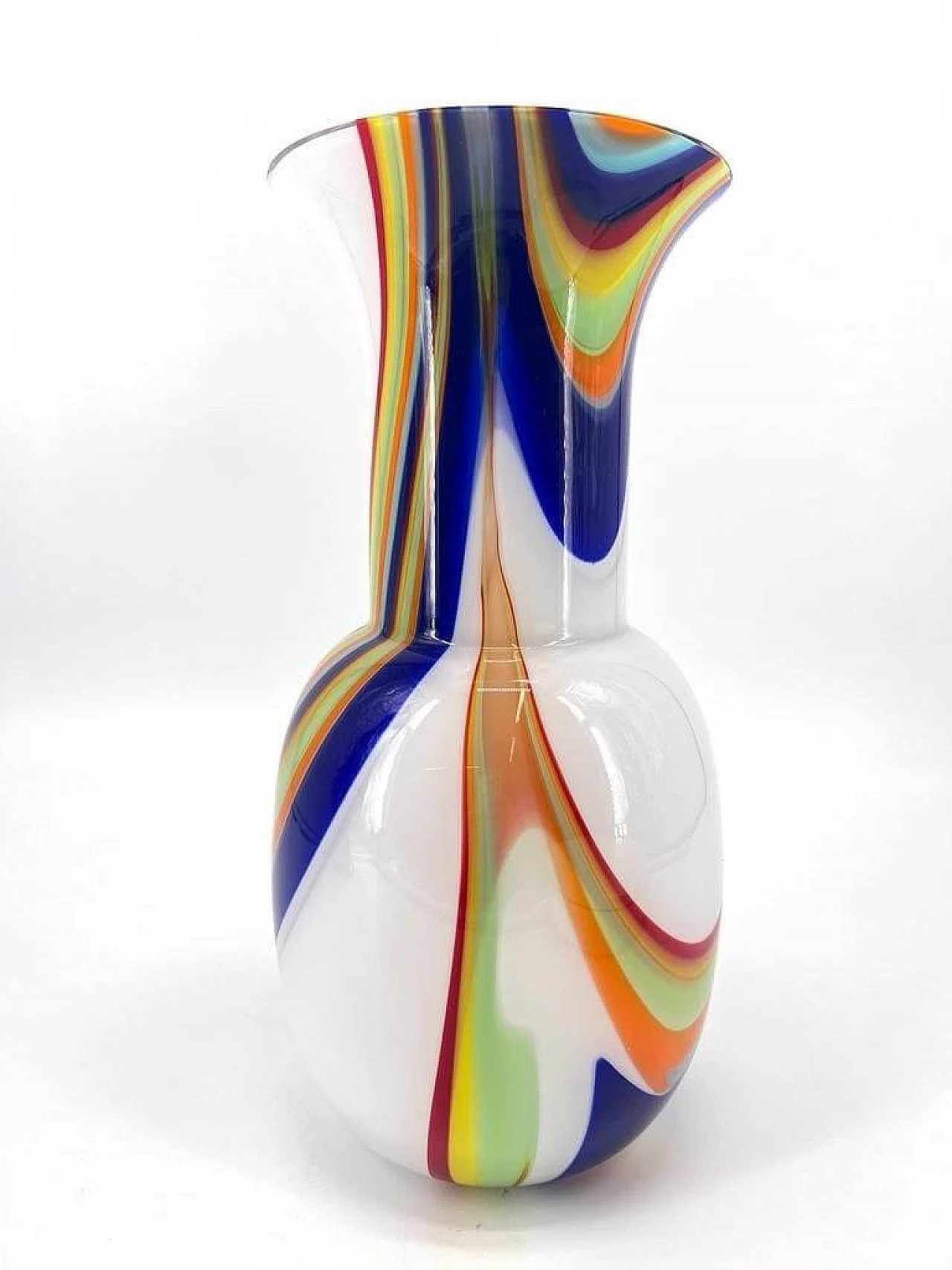 Vaso in vetro di Murano con canne colorate 3