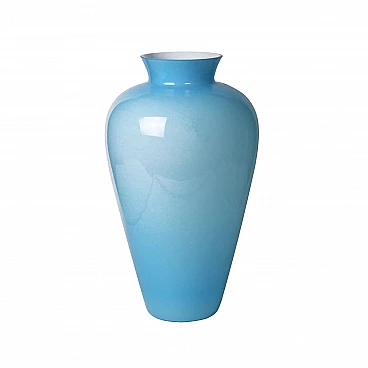 Blue Murano glass amphora vase