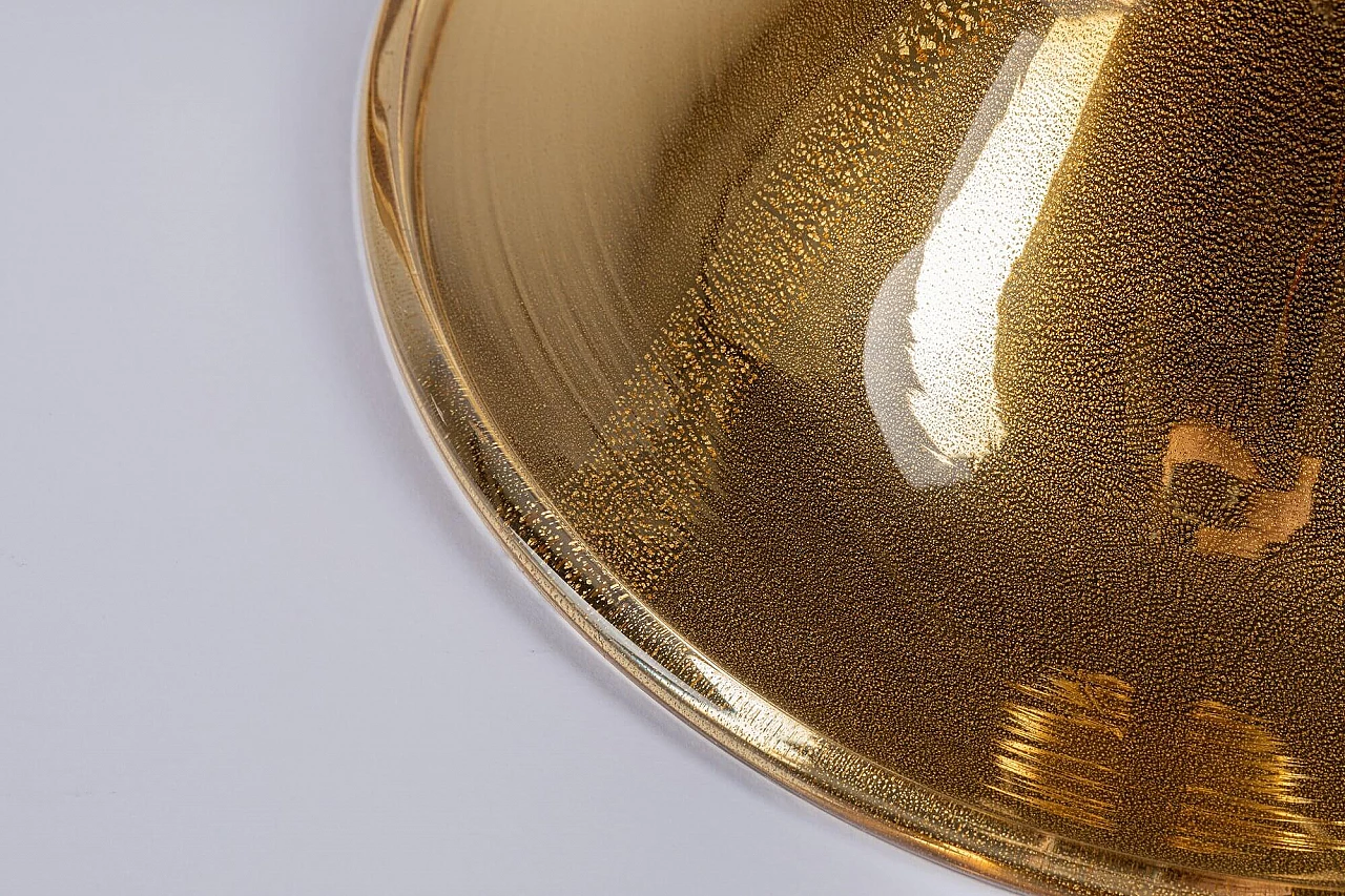 Vaso in vetro di Murano soffiato con foglia oro 24 kt 2