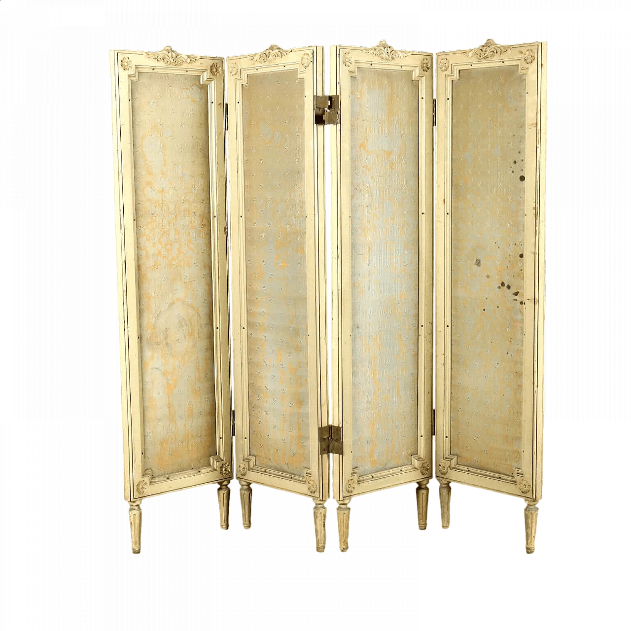 Neoclassical style lacquered wood and fabric screen 11