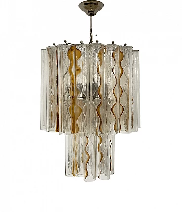 Metal and Murano glass chandelier by Toni Zuccheri for Ve-Art, 1970s