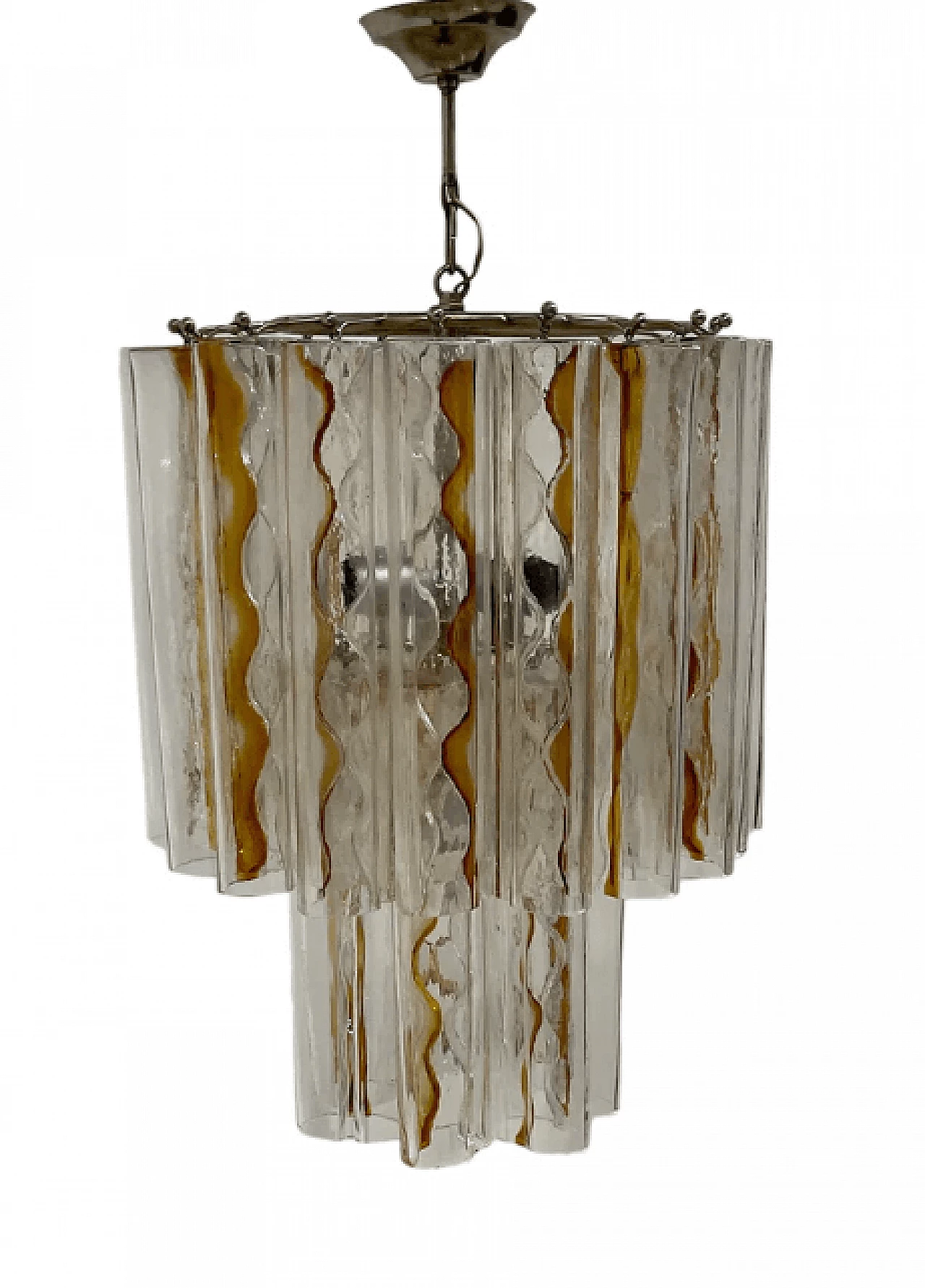 Lampadario in metallo e vetro di Murano di Toni Zuccheri per Ve-Art, anni '70 5