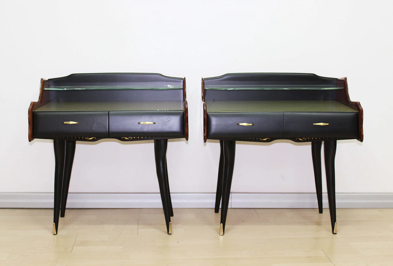 Pair of rosewood bedside tables by Paolo Buffa, 1950s 7