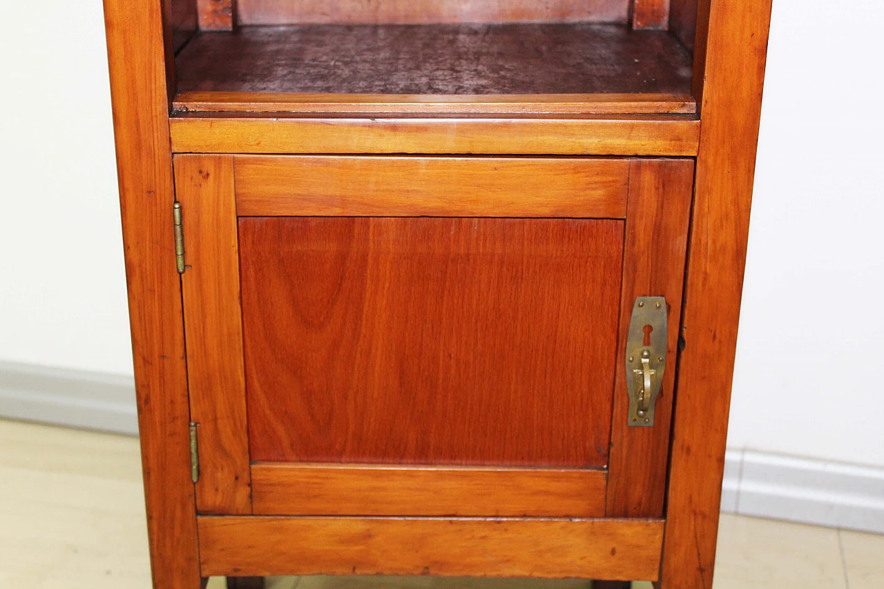 Pair of solid walnut bedside tables with marble top, early 20th century 6