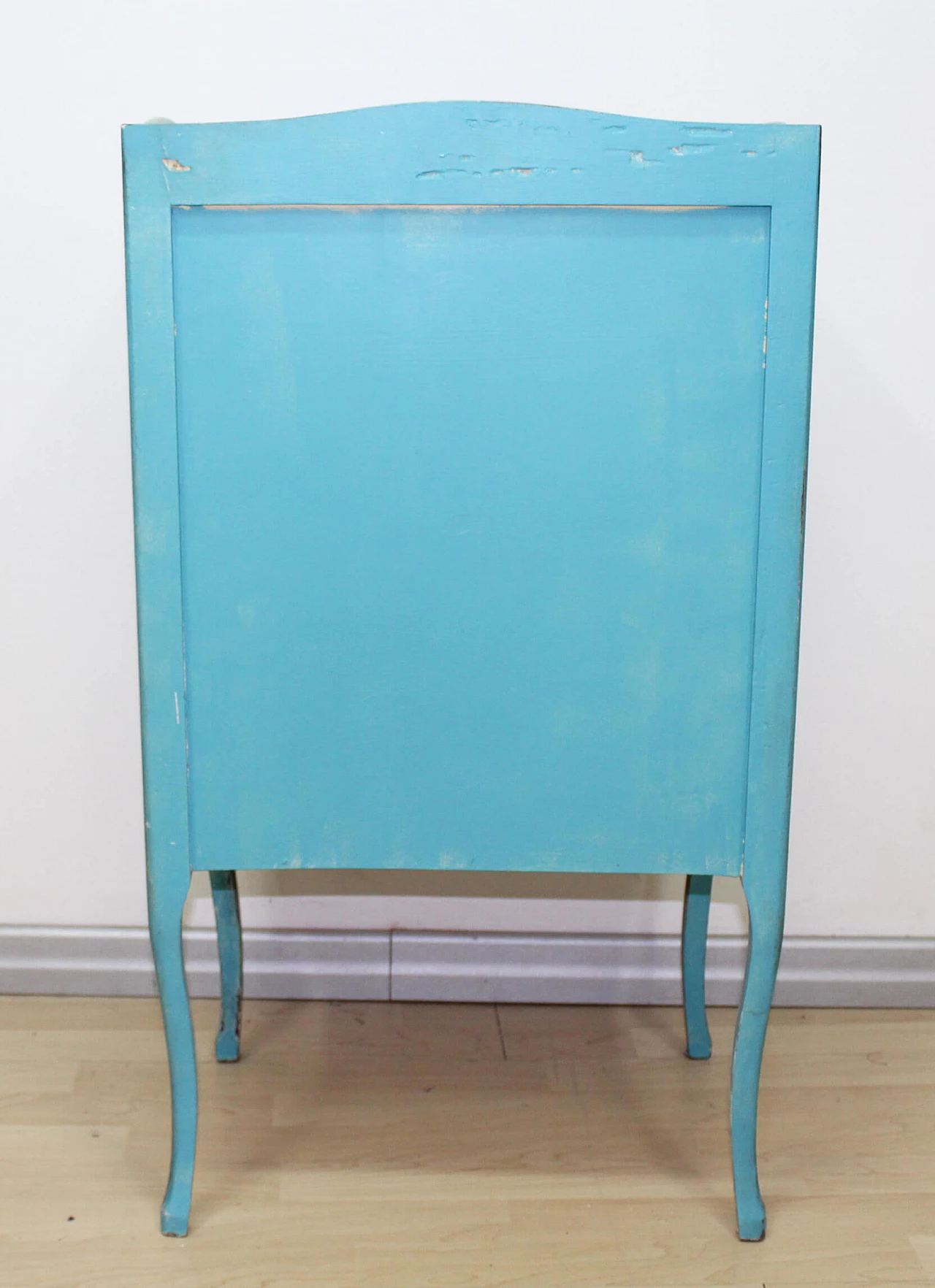 Light blue solid beech and walnut chest of drawers, 1960s 3