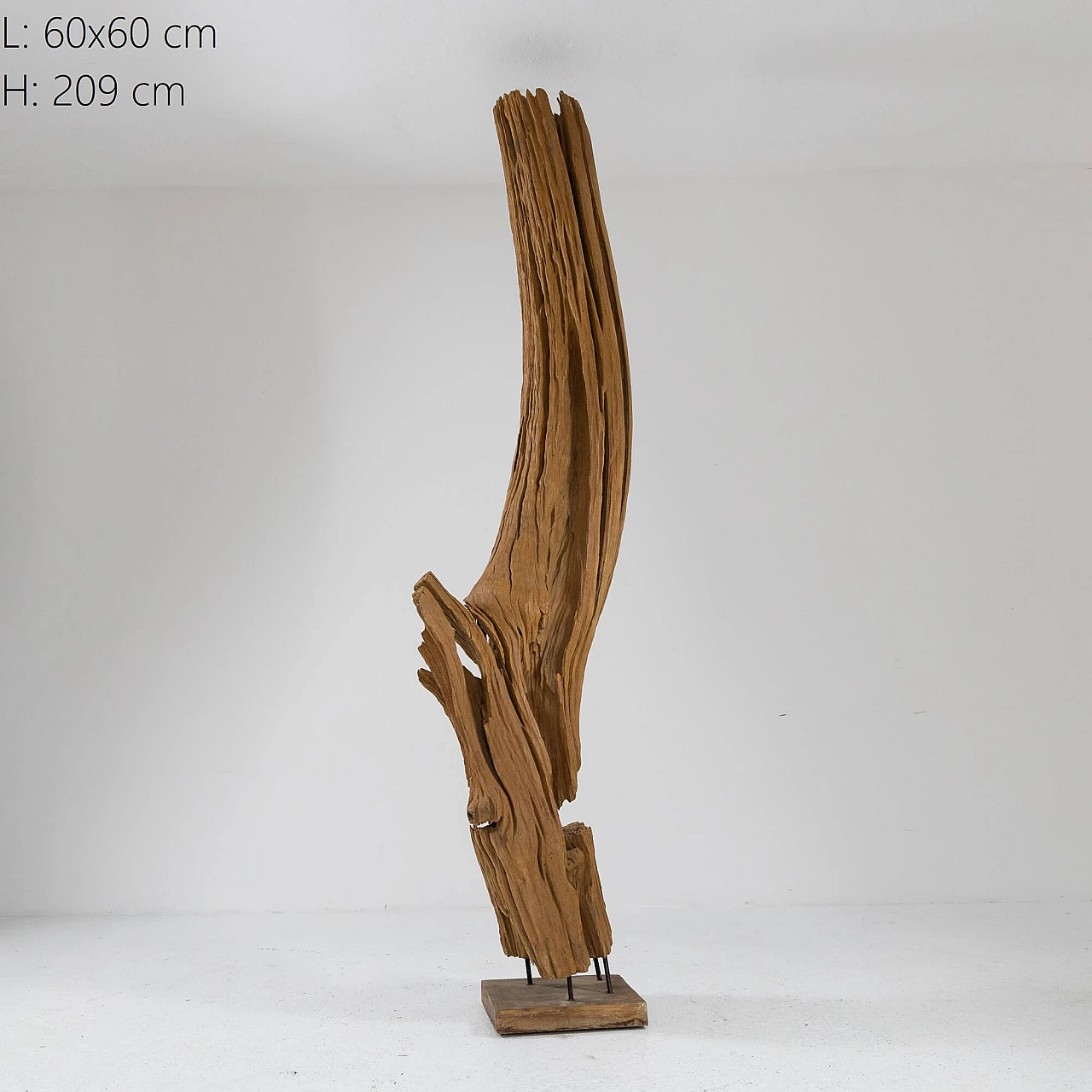 Soggetto astratto, scultura in legno sabbiato e verniciato, anni '70 9