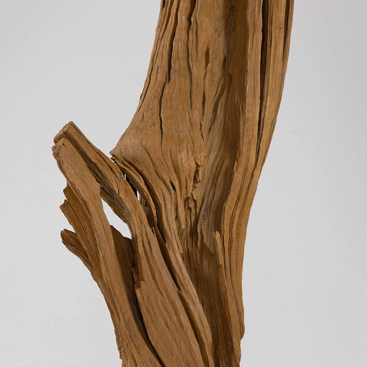 Abstract subject, sandblasted and painted wood sculpture, 1970s 10