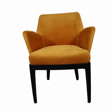 Amber velvet armchair by Amedeo Cassina, 1960s