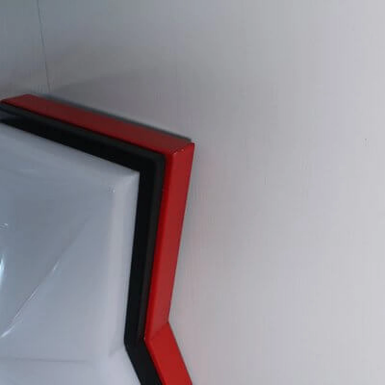 Space Age style red, black and white plastic ceiling lamp, 1980s 10