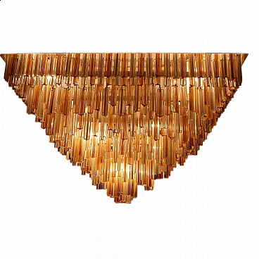 Trilobi Murano glass chandelier by Venini, 1970s