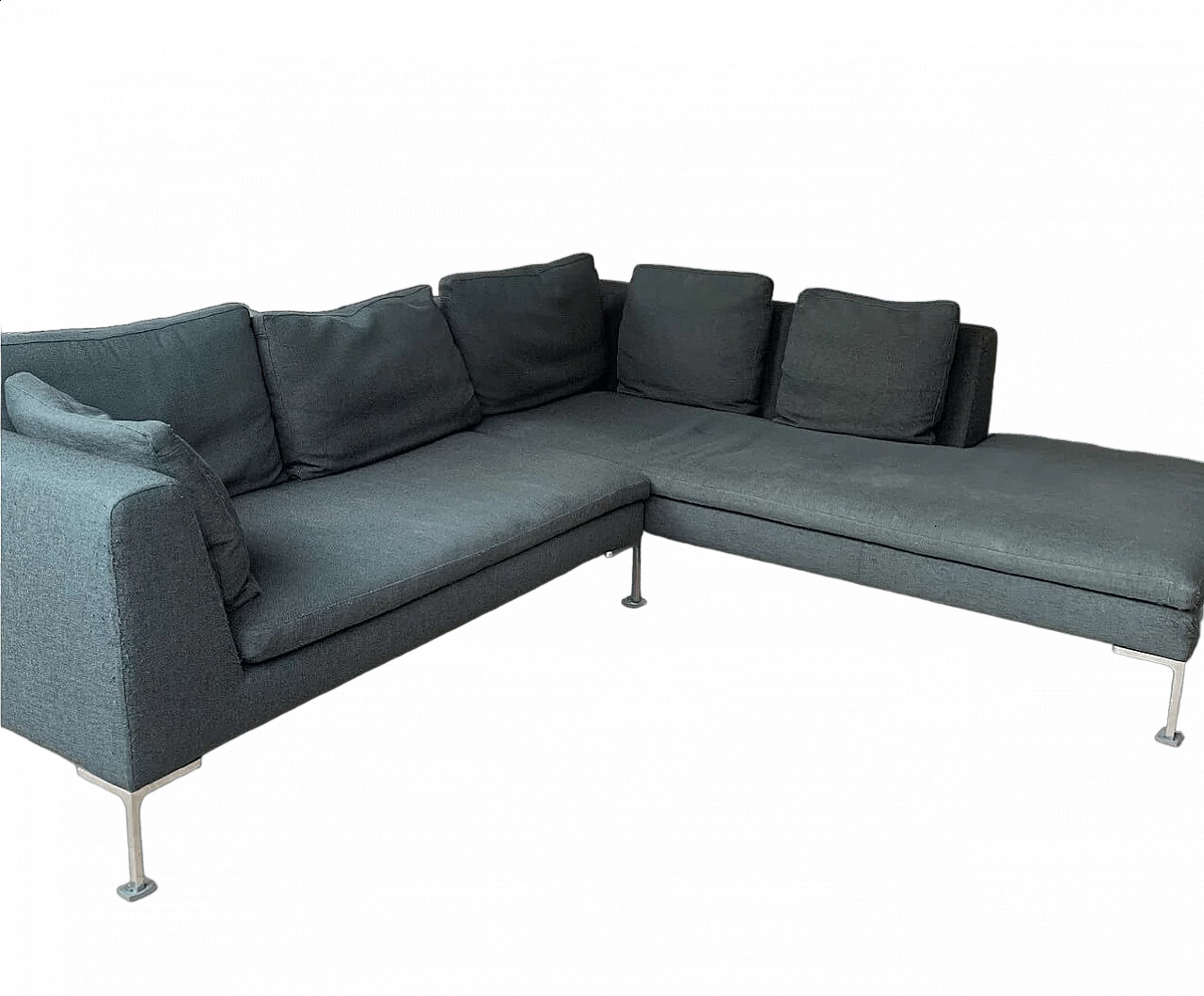 Cobalt gray Charles sofa by Antonio Citterio for B&B 9