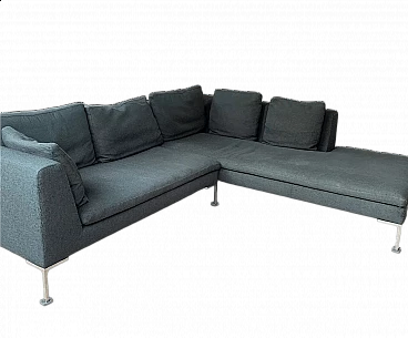 Cobalt gray Charles sofa by Antonio Citterio for B&B