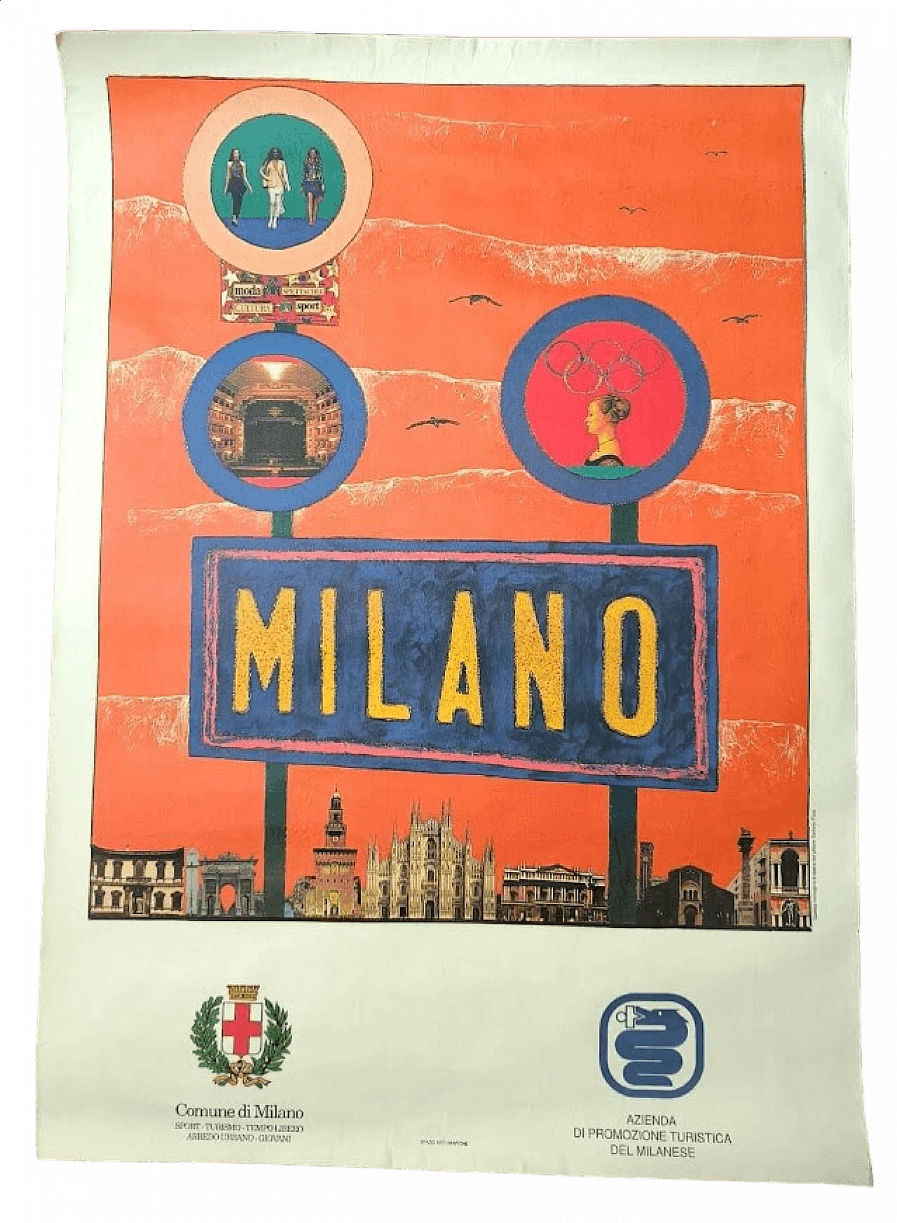 Stefano Pizzi, Milan tourism promotion poster, 1980s 12