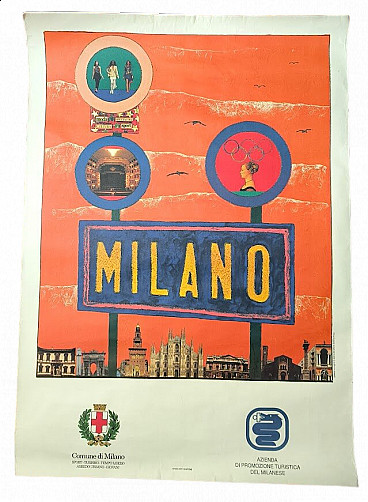 Stefano Pizzi, Milan tourism promotion poster, 1980s