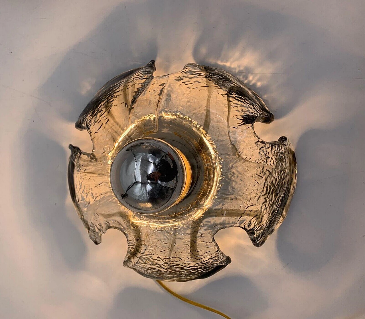 Pair of La Murrina Murano glass flower sconces, 1970s 1