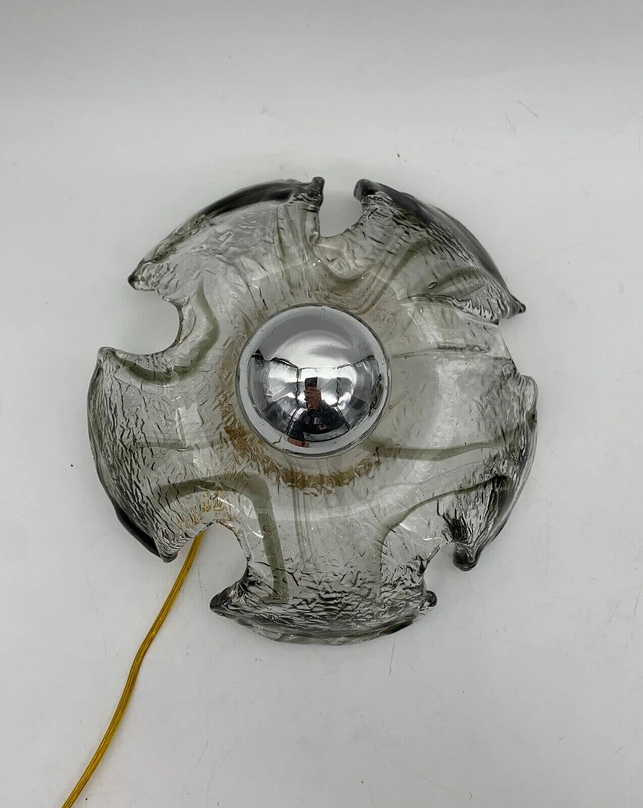 Pair of La Murrina Murano glass flower sconces, 1970s 3