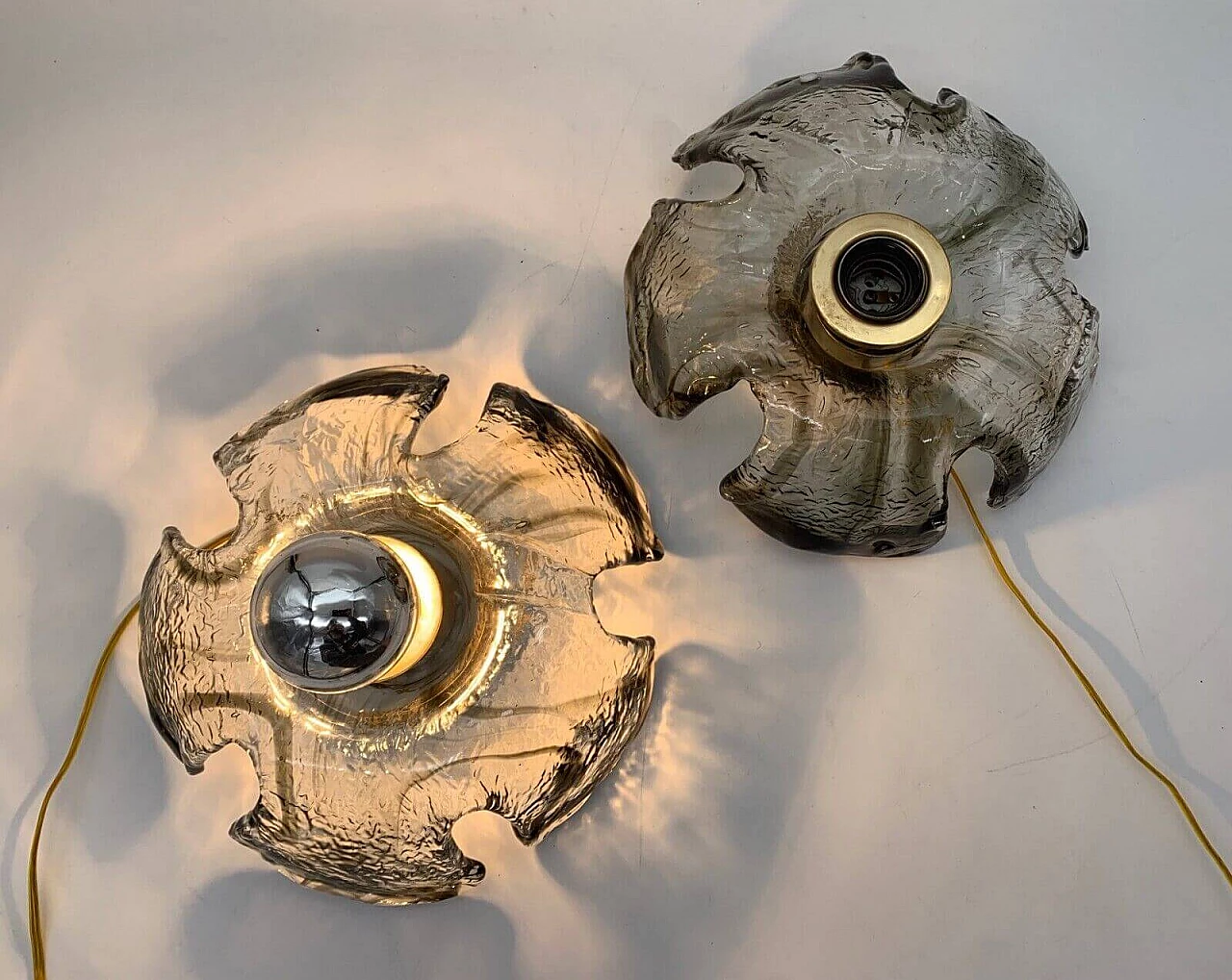 Pair of La Murrina Murano glass flower sconces, 1970s 6