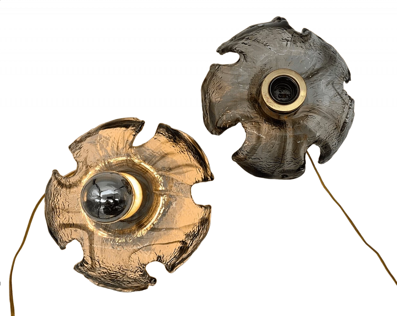 Pair of La Murrina Murano glass flower sconces, 1970s 7