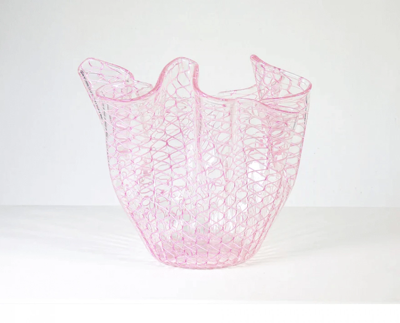 Fazzoletto vase in blown glass by Venini, 1980s 2
