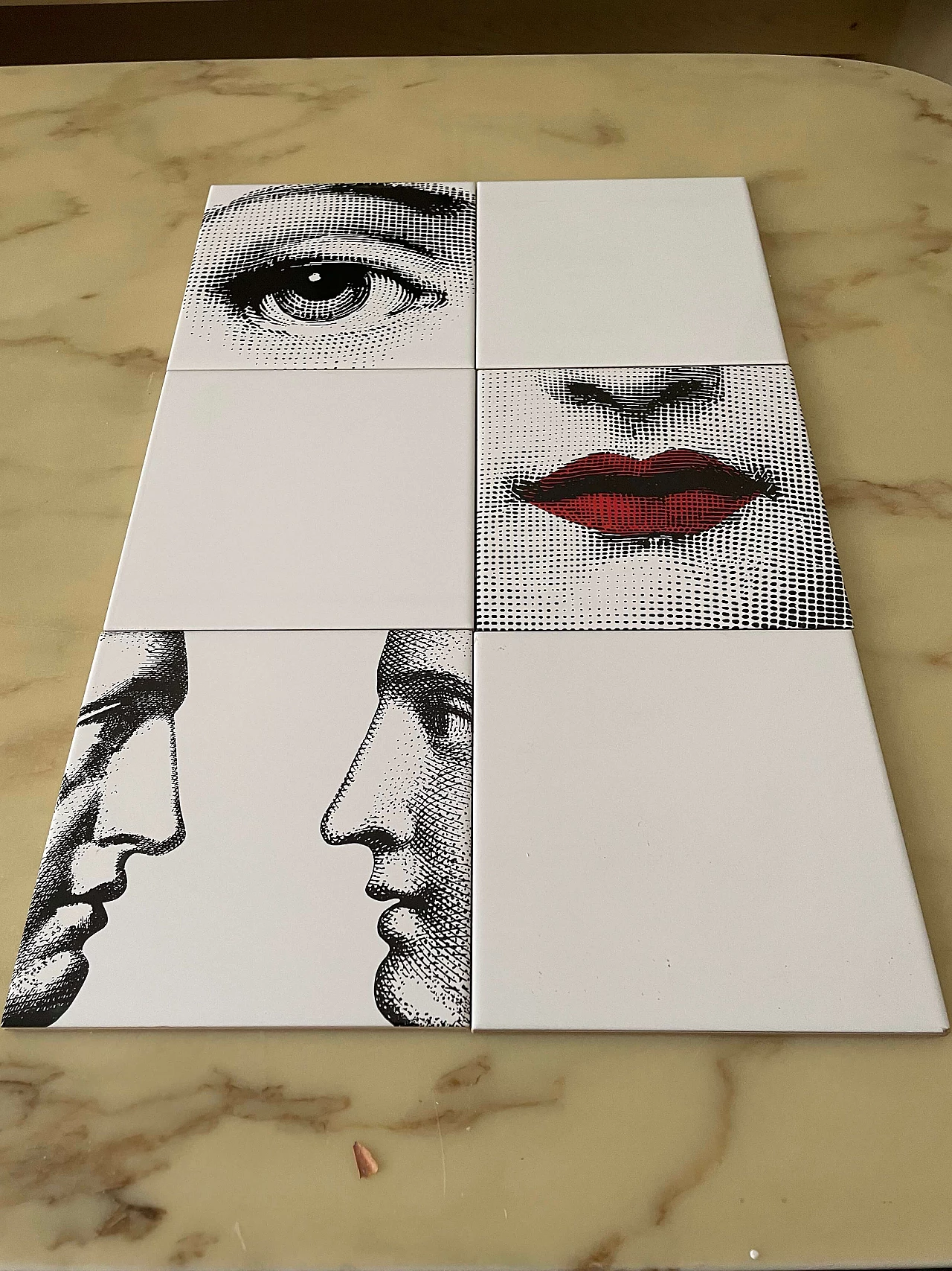 6 Tiles by Fornasetti, 2000s 2