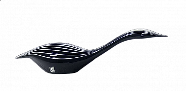 Cigno Nero, scultura in vetro soffiato di Seguso per Arte Vetro, anni '80