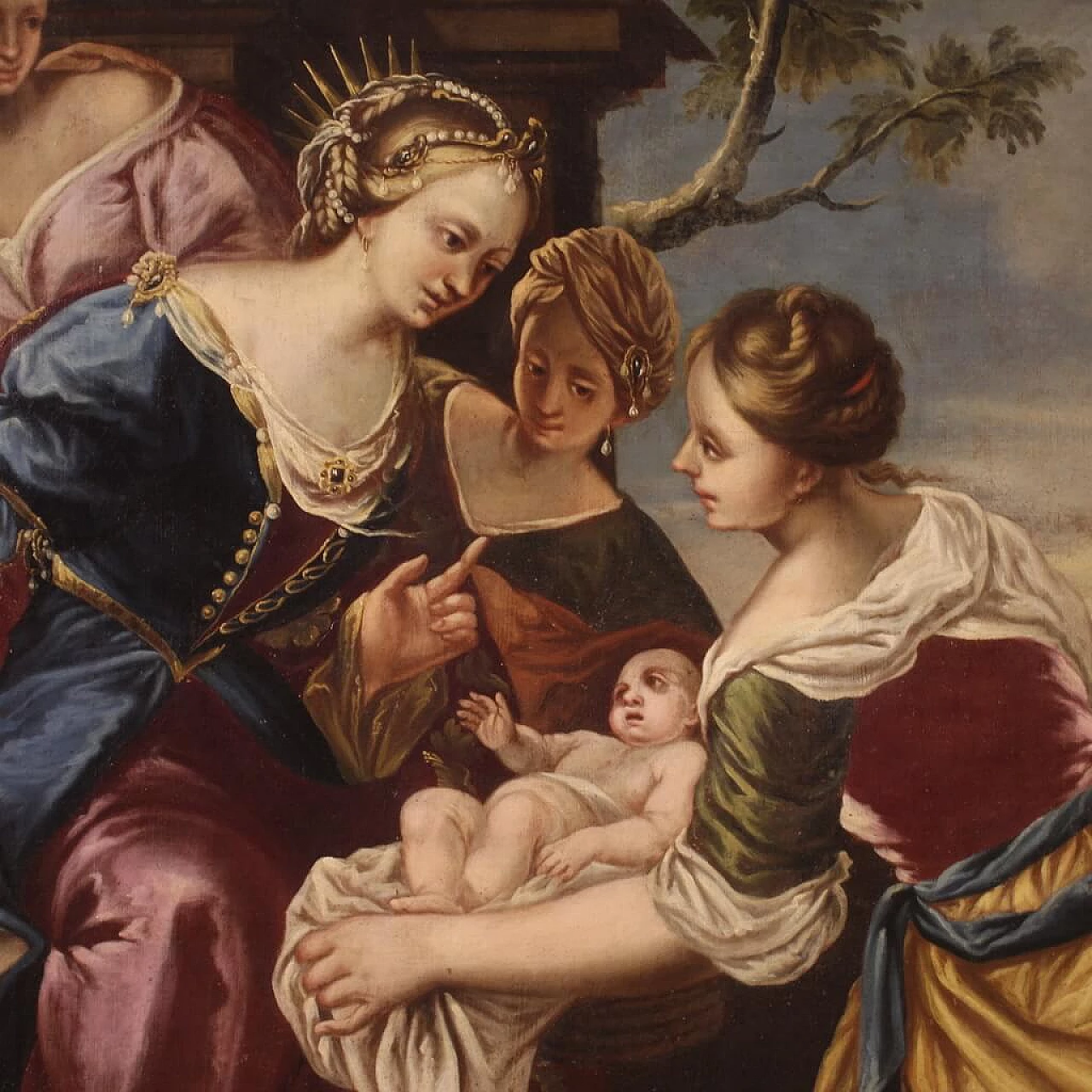 Mosè salvato dalle acque, dipinto a olio su tela, seconda metà del '700 6