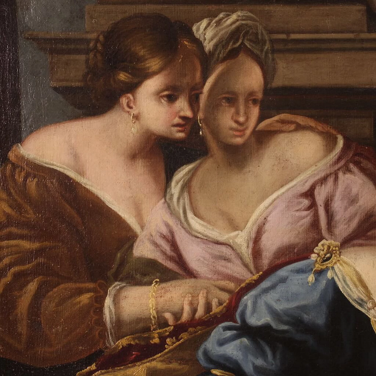 Mosè salvato dalle acque, dipinto a olio su tela, seconda metà del '700 9