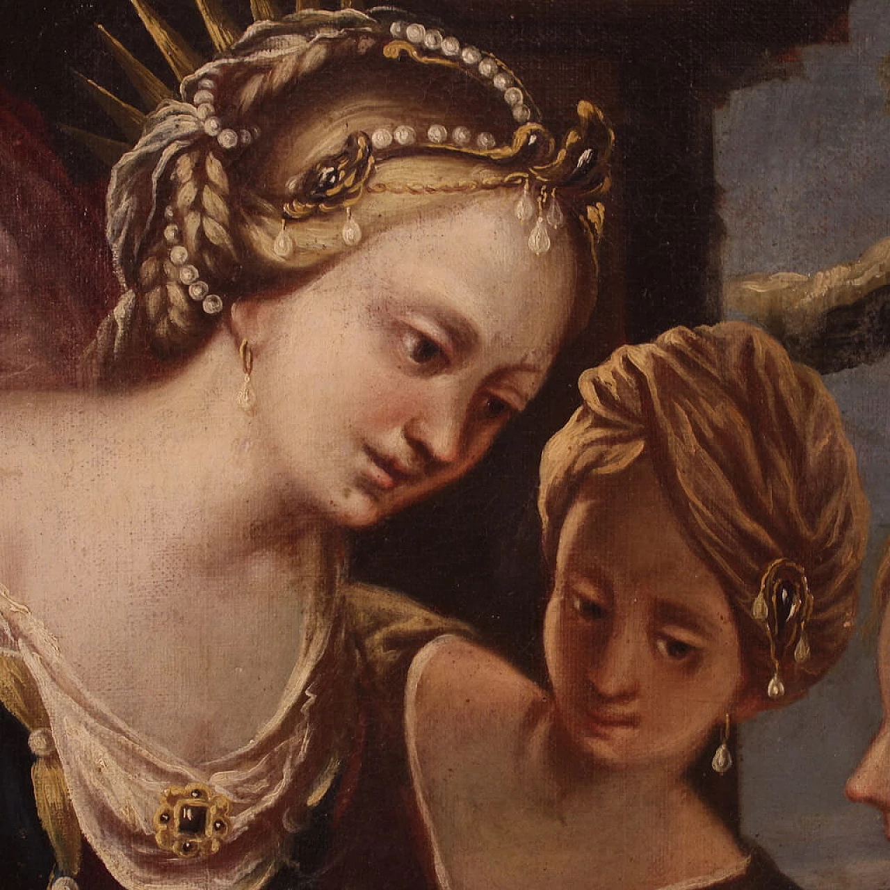 Mosè salvato dalle acque, dipinto a olio su tela, seconda metà del '700 11