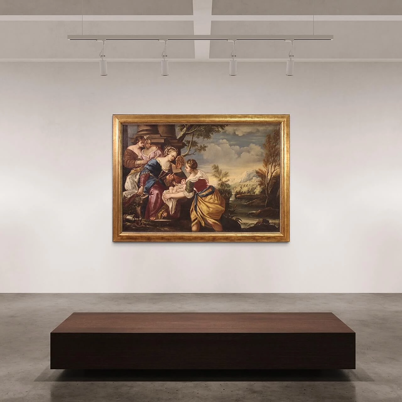 Mosè salvato dalle acque, dipinto a olio su tela, seconda metà del '700 15