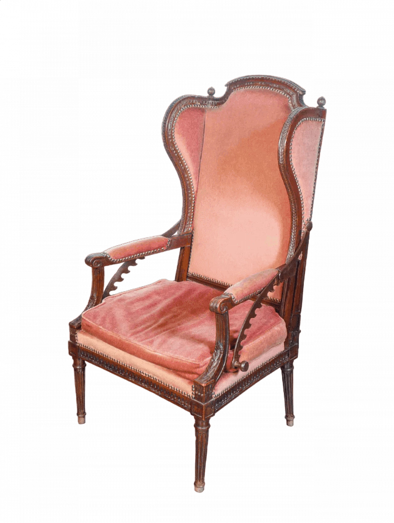 Walnut reclining armchair, 18th century 11