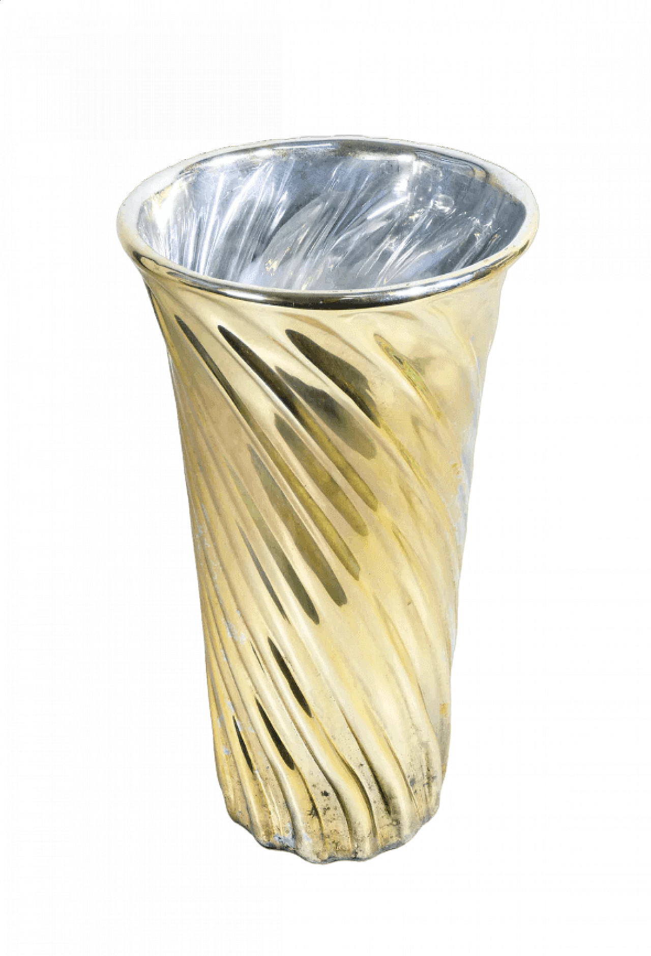 Silver and gold blown glass vase, mid-20th century 7