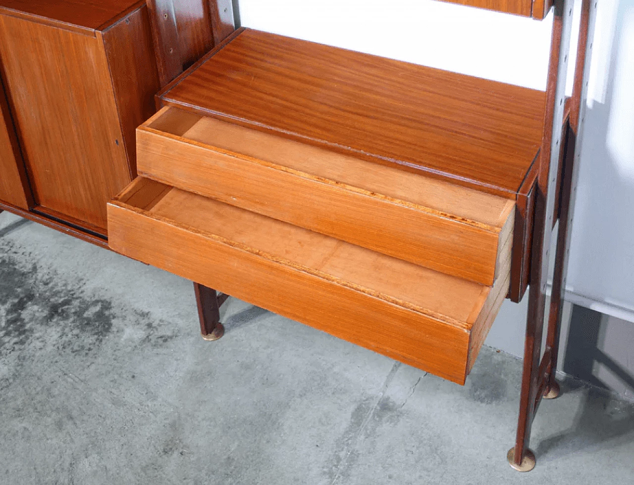 Open modular wooden bookcase, 1970s 4