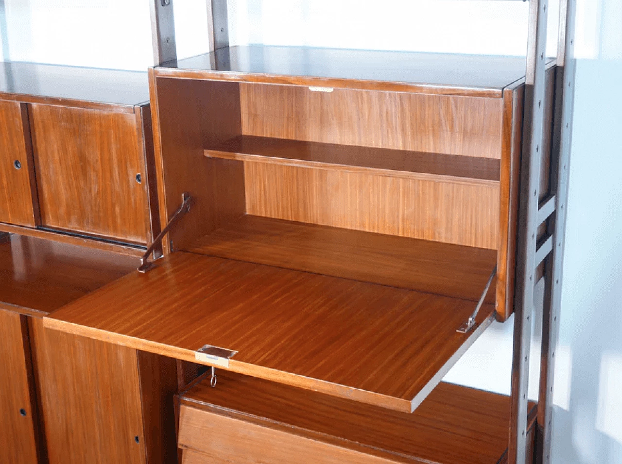Open modular wooden bookcase, 1970s 7