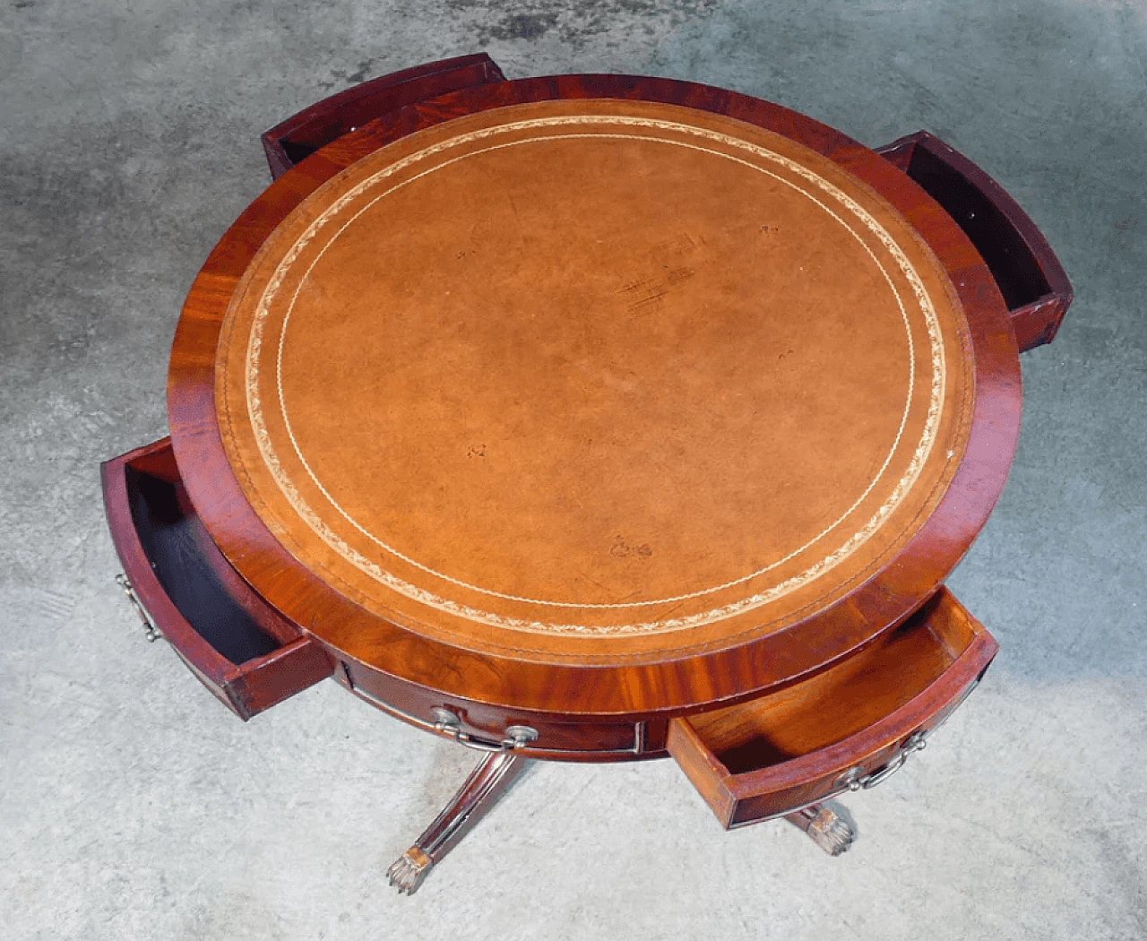 Empire table in wood and leather, early 20th century 4