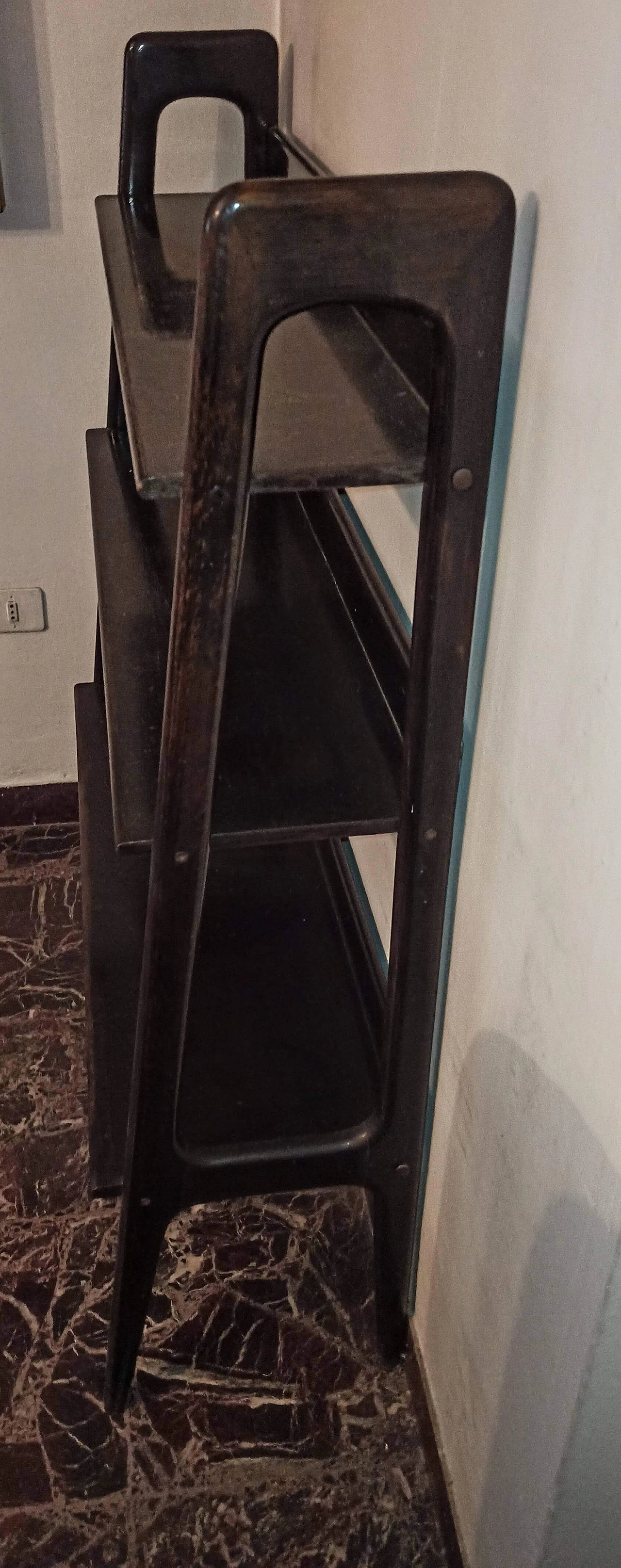 Black wooden bookcase, 1950s 6