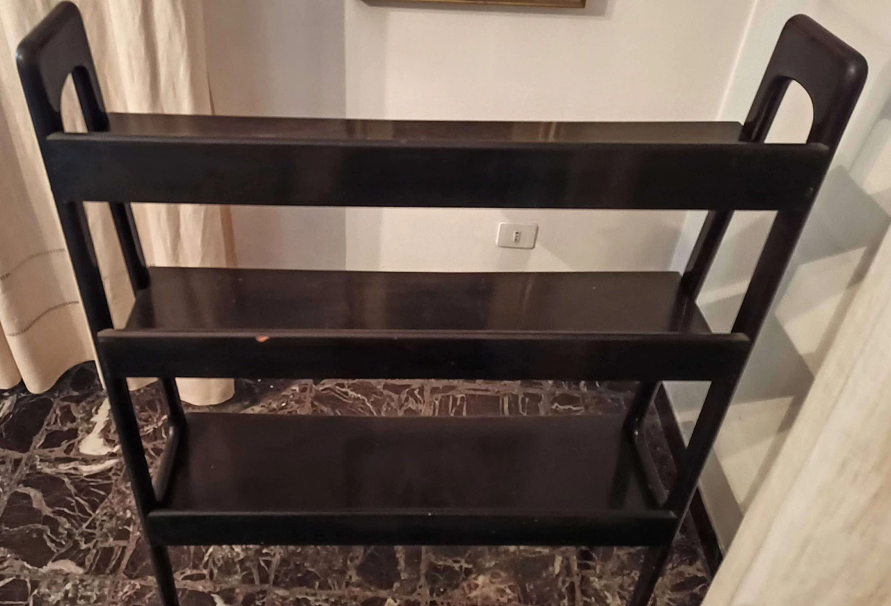 Black wooden bookcase, 1950s 8