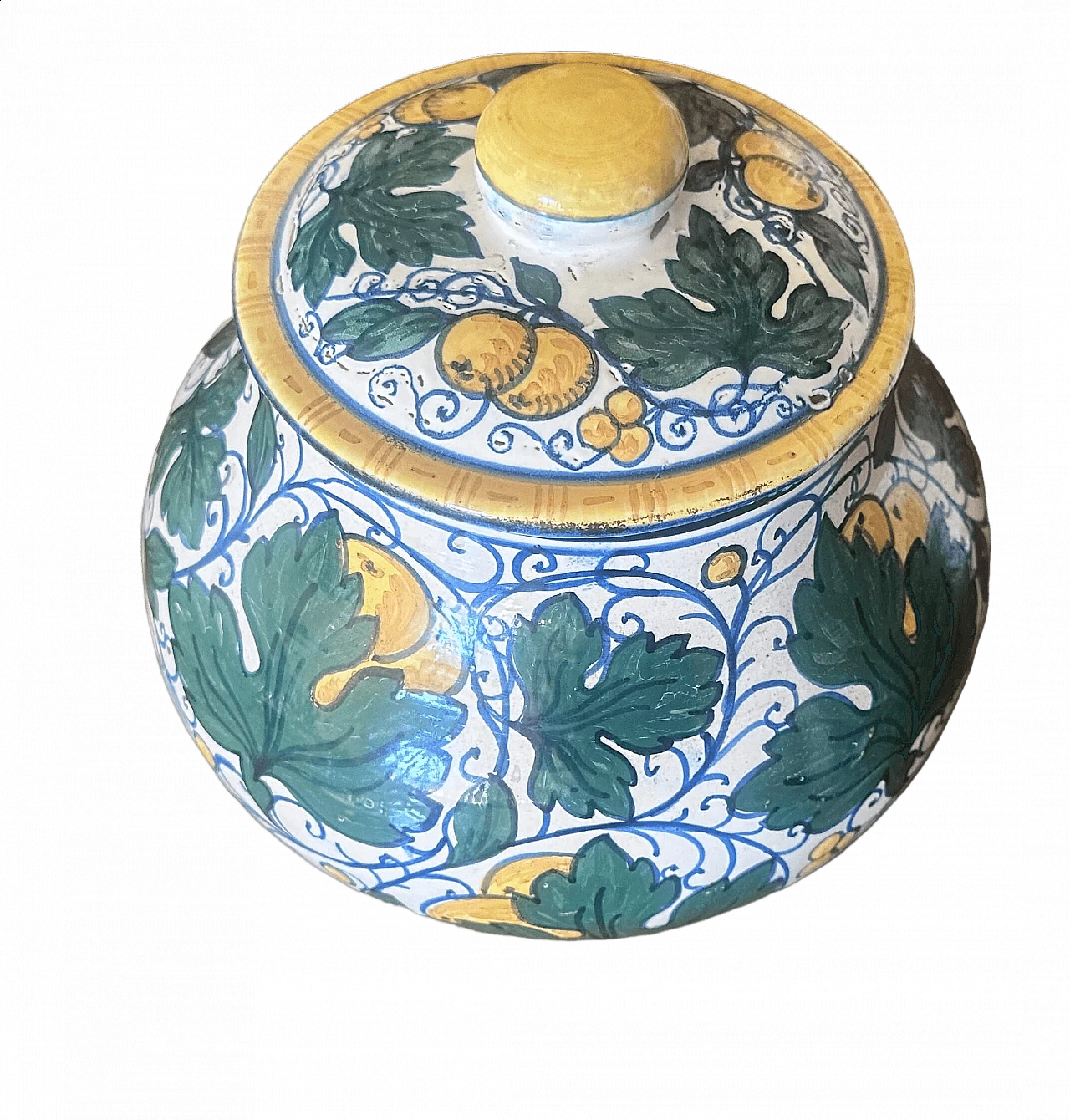 Vasetto da mostarda in ceramica dipinta a mano, anni '50 9