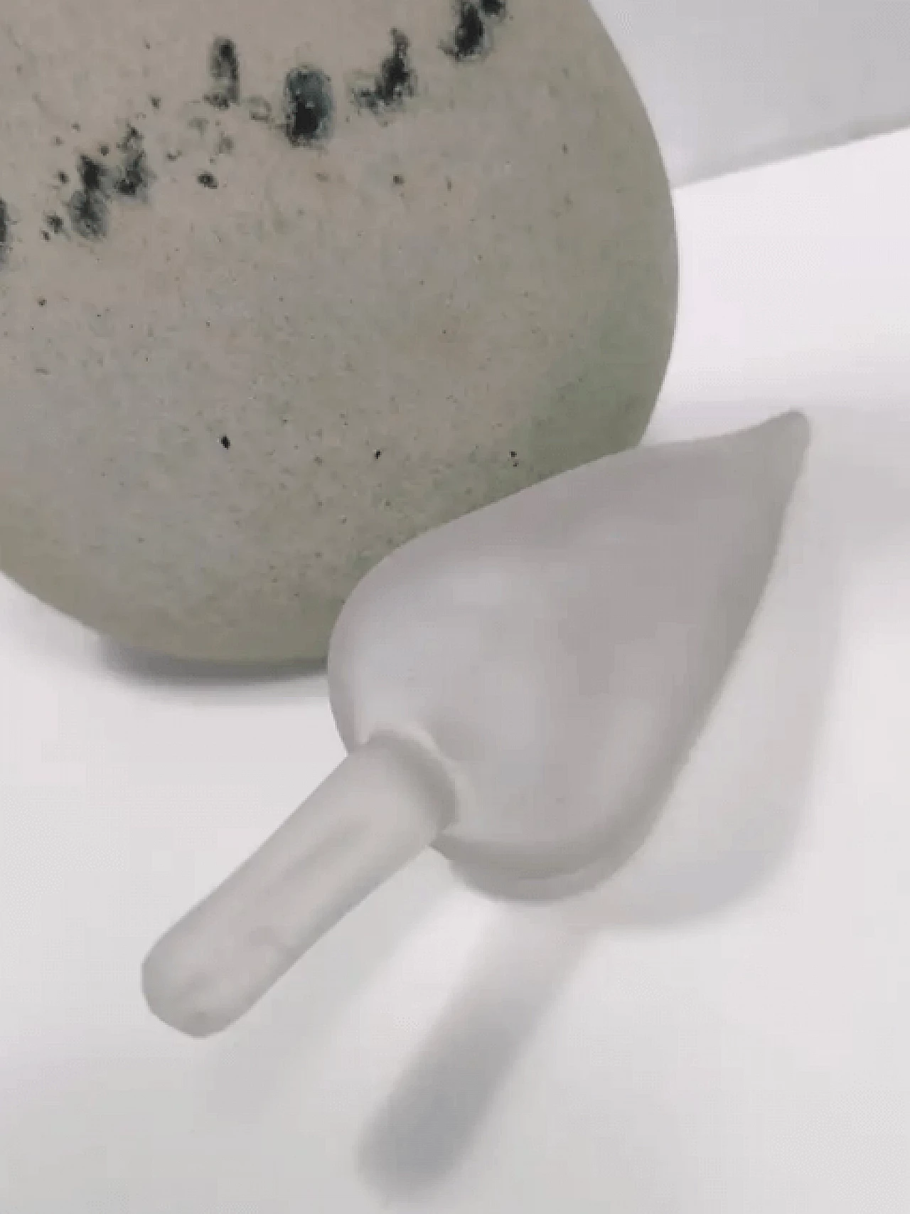 Scavo glass postmodern bottle/vase handmade by Luigi Mellara, 1970s 7